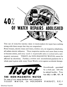  Lịch sử đồng hồ Tissot không từ tính