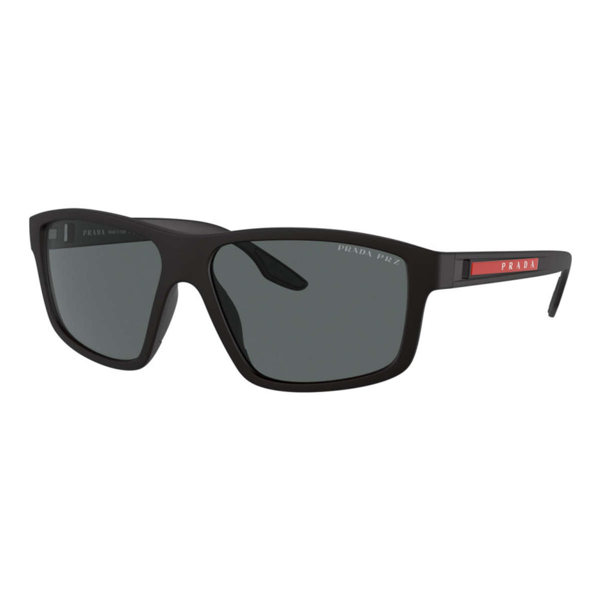 Prada Men Linea Rossa 60mm Black Rubber Sunglasses PS-02XS-DG002G
