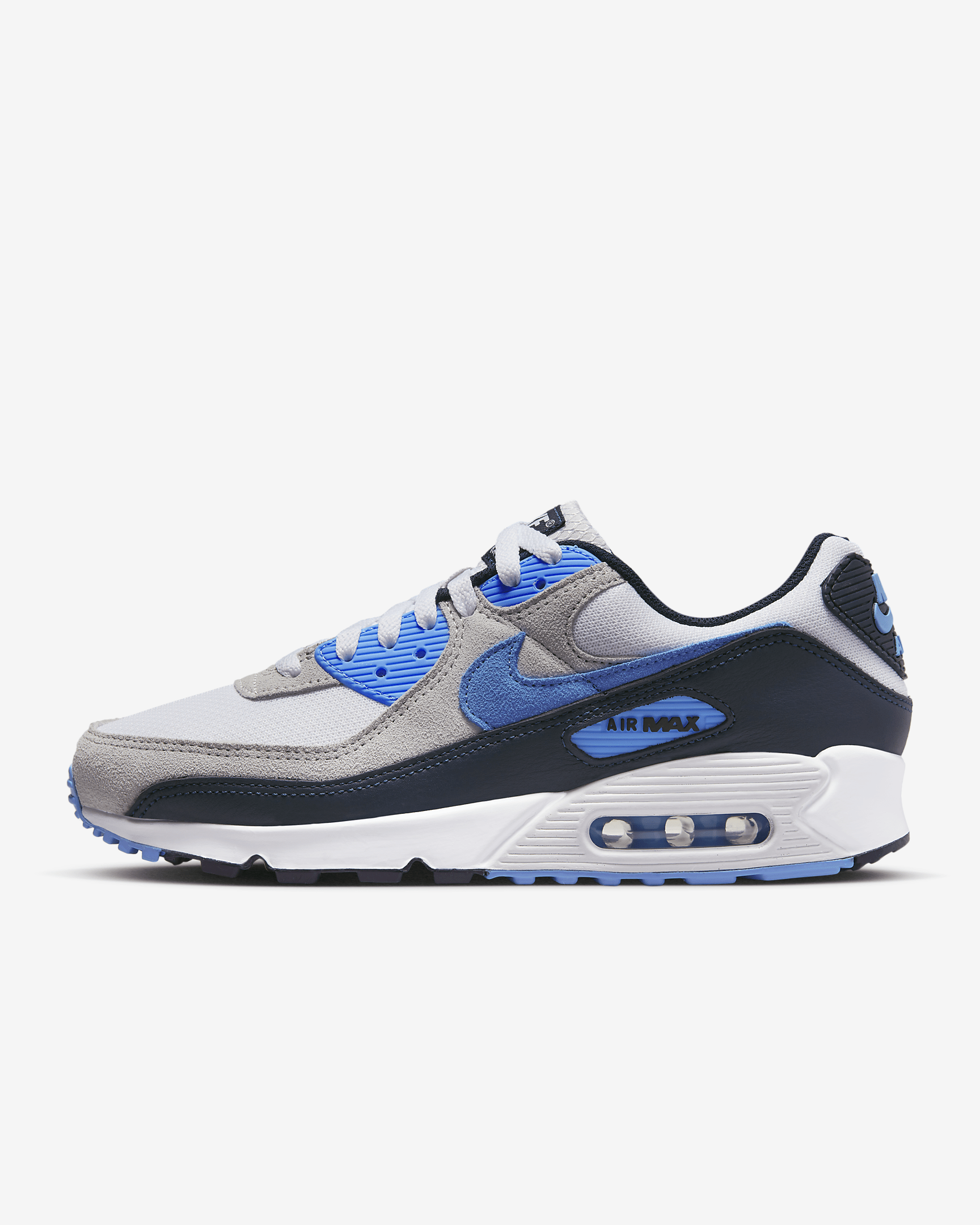 Nike Sportswear AIR MAX 90 - Zapatillas - white/university blue/dark  obsidian/blanco 