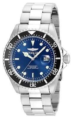 Invicta Gent Pro Diver Blue Dial Steel Bracelet Dive Watch 22054