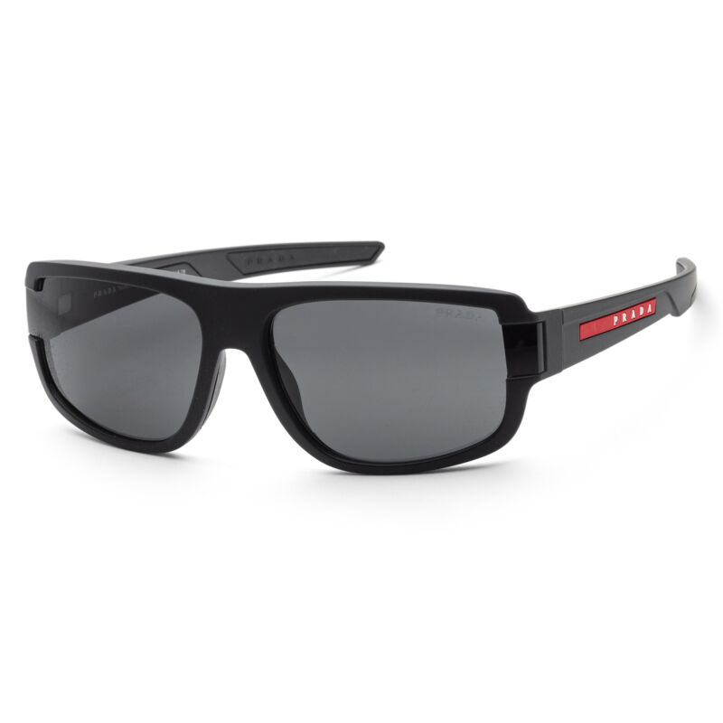 Prada Men Linea Rossa 66mm Black Rubber Sunglasses PS03WS-DG006F-66