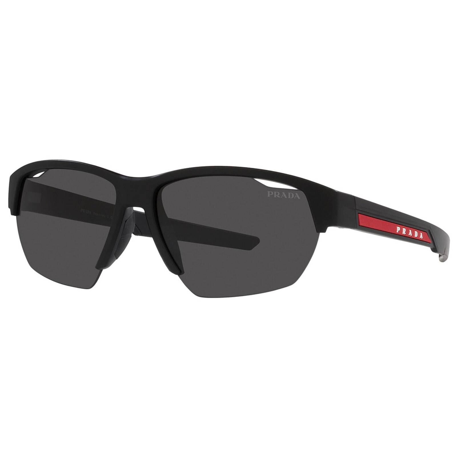 Prada Linea Rossa Men Semi-Rimless Sport Wrap Sunglasses PS03YSF-1BO06F Italy