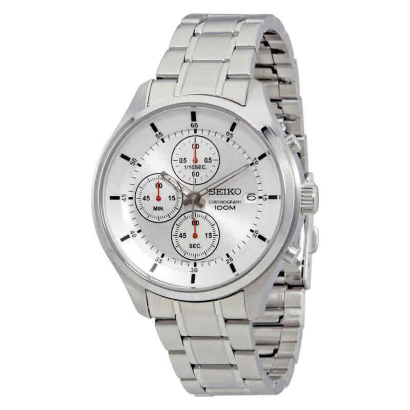 Seiko Chronograph Silver Dial Stainless Steel Men Watch SKS535