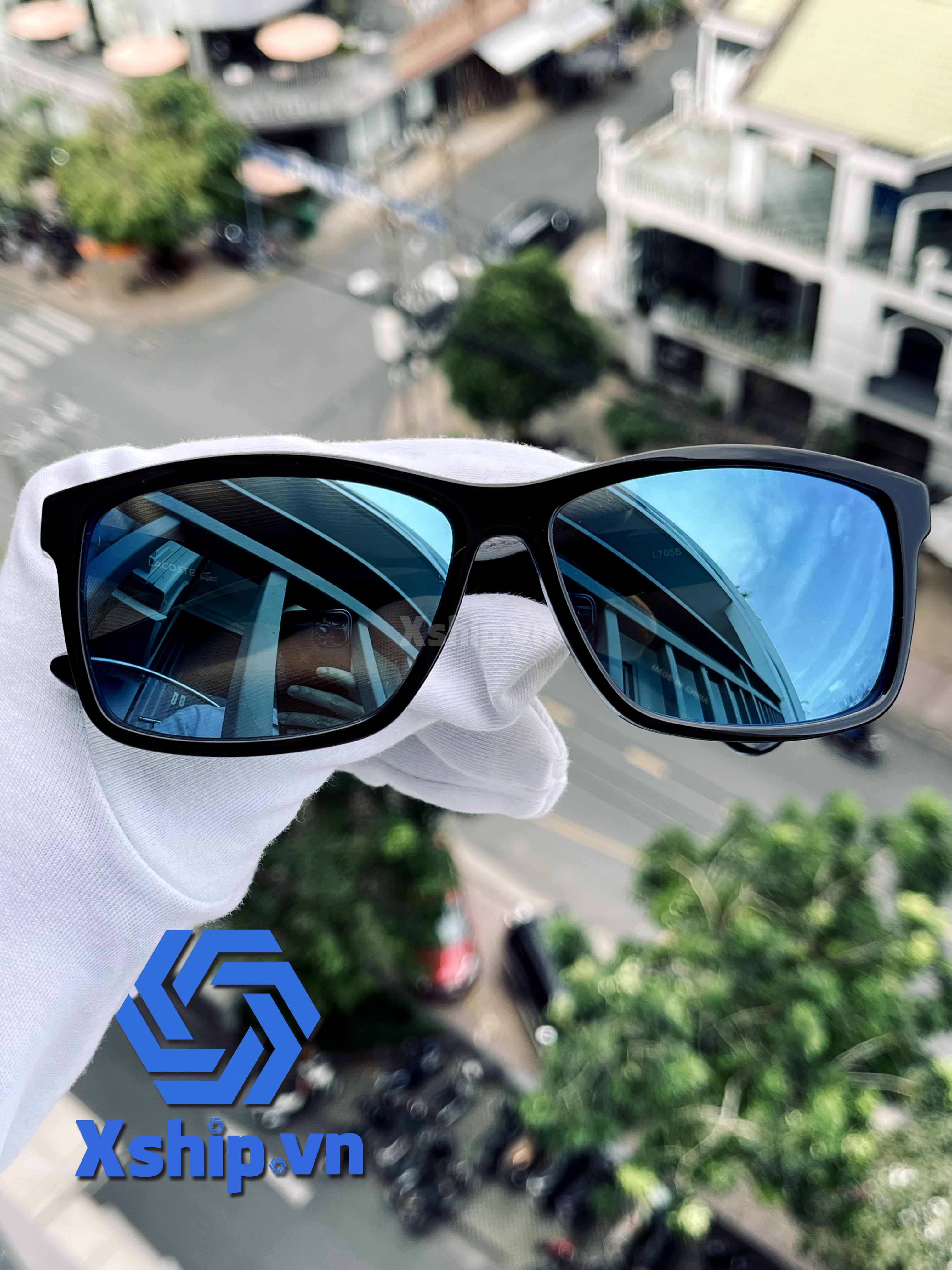 Lacoste Blue Square Unisex Sunglasses L705S 234 57