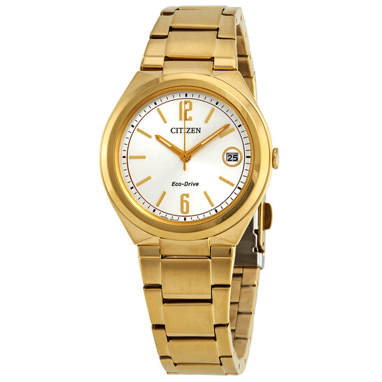 Citizen Chandler Silver Dial Yellow Gold-tone Ladies Watch FE6022-85A