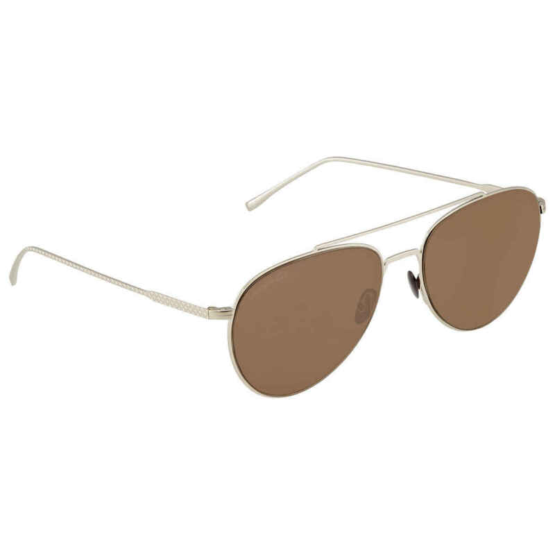Lacoste Grey - Brown Aviator Men Sunglasses L195S 028 56 L195S 028 56