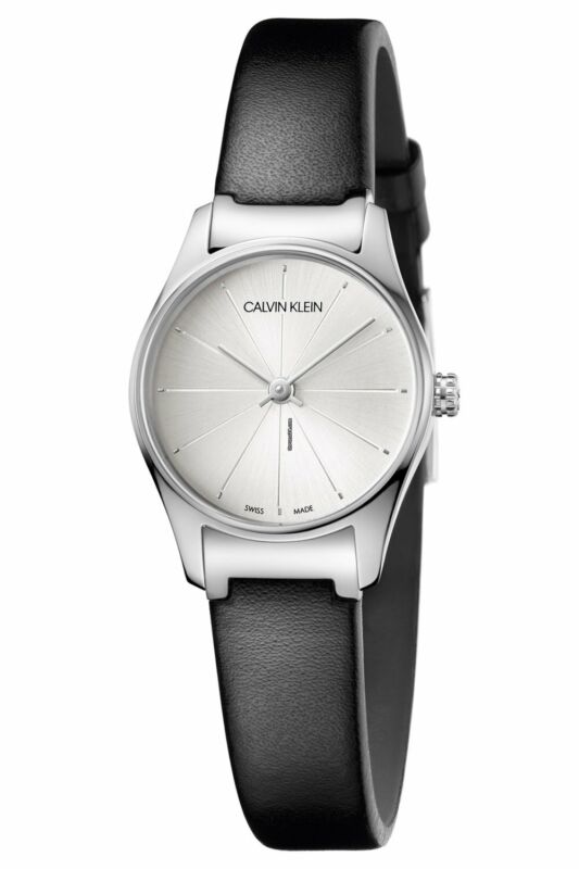 Calvin Klein Women Classic 24mm Silver Dial Leather Watch K4D231C6