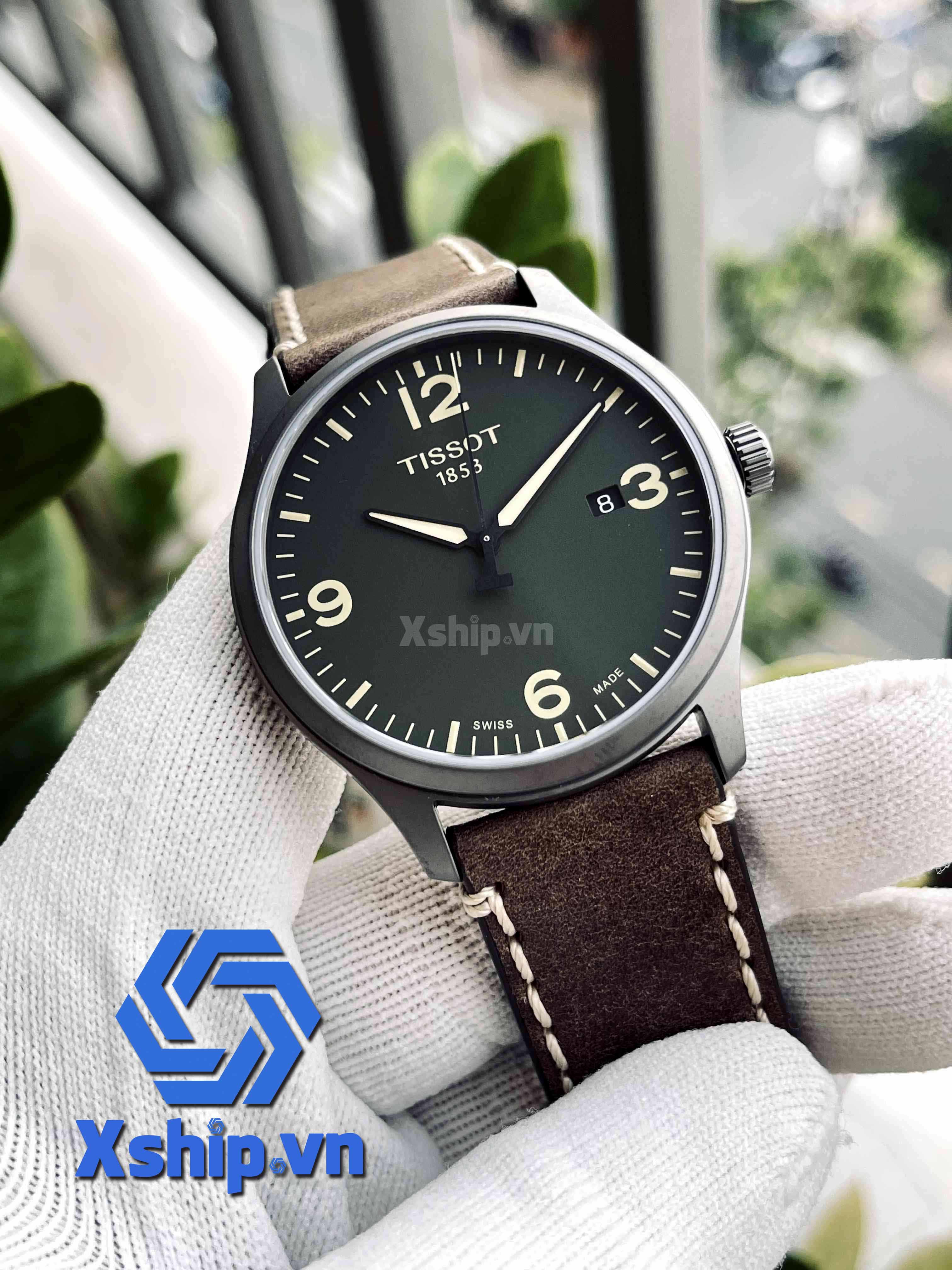 Tissot Gent XL Quartz Green Dial Brown Leather Men Watch T116