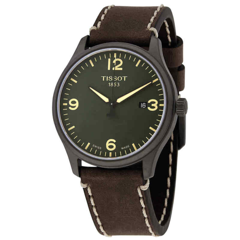 Tissot Gent XL Quartz Green Dial Brown Leather Men Watch T116.410.36.097.00
