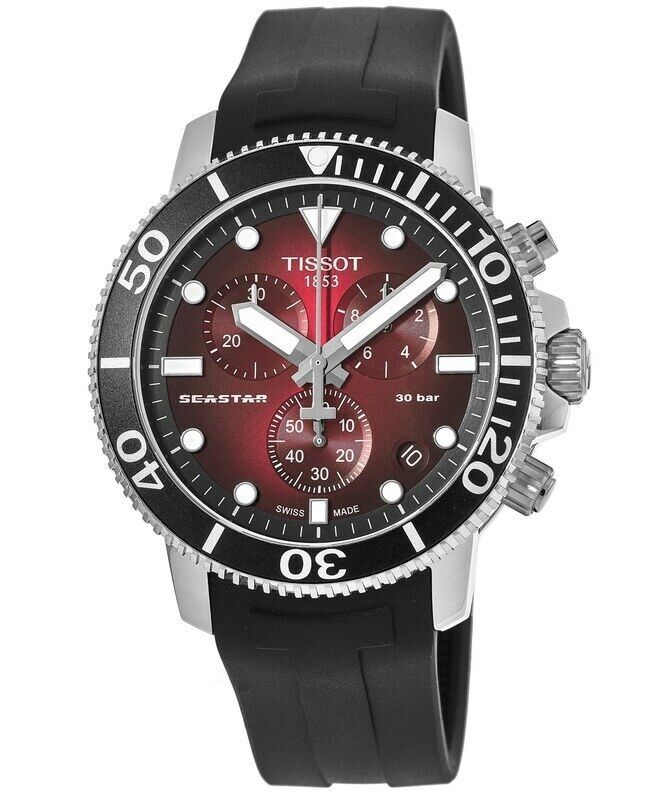New Tissot Seastar 1000 Chronograph Red Dial Men Watch T120.417.17.421.00