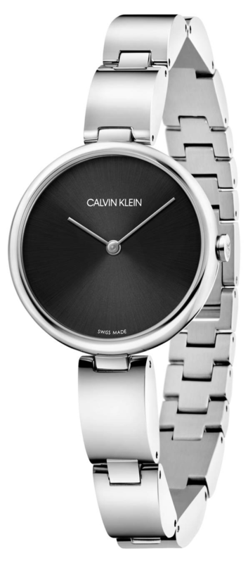 Calvin Klein Wavy Quartz Black Dial Ladies Watch K9U23141