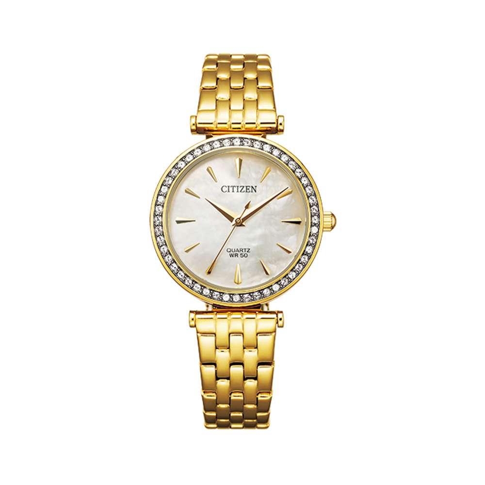 Citizen Womens Watch Gold Plated Stainless Swarovski Quartz Watch ER0212-50Y