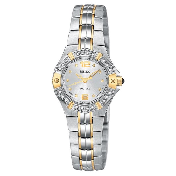 Seiko Women Coutura Diamond Two Tone Quartz Watch SXGN26