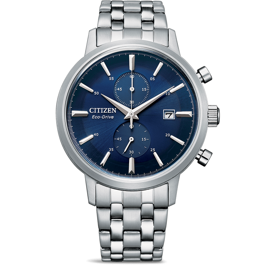 Citizen Chronograph Blue Dial Stainless Steel Strap Eco Drive Men Watch CA7060-88L