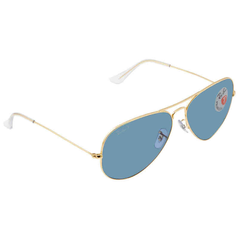 Ray Ban Polarized Blue Aviator Sunglasses RB3025 9196S2 62