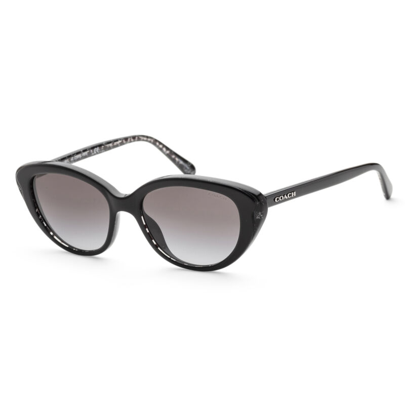 Coach Women Fashion 17 mm Black Glitter Signature Sunglasses HC8288-55828G-52