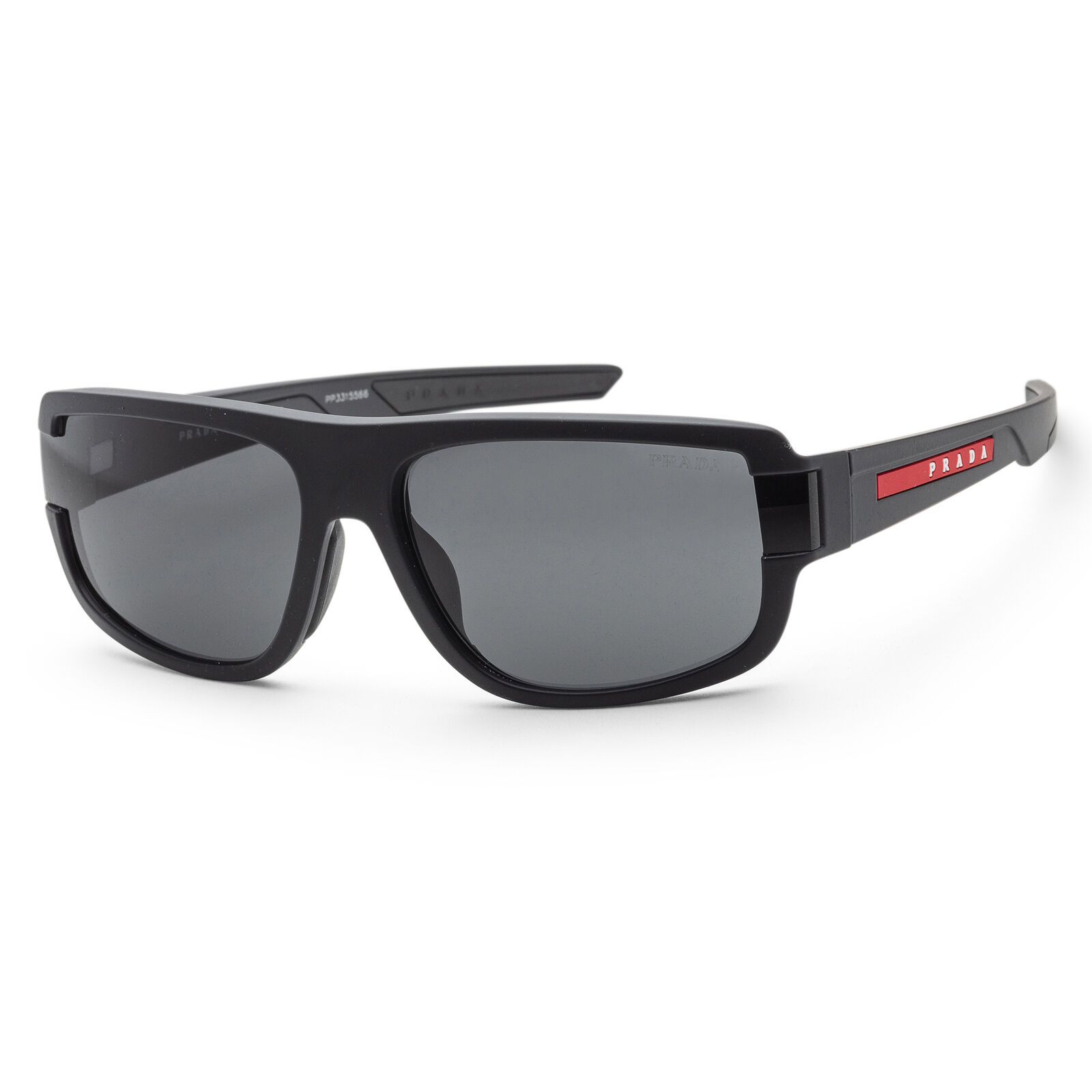 Prada Men Linea Rossa 66mm Black Rubber Sunglasses PS03WSF-DG006F-66