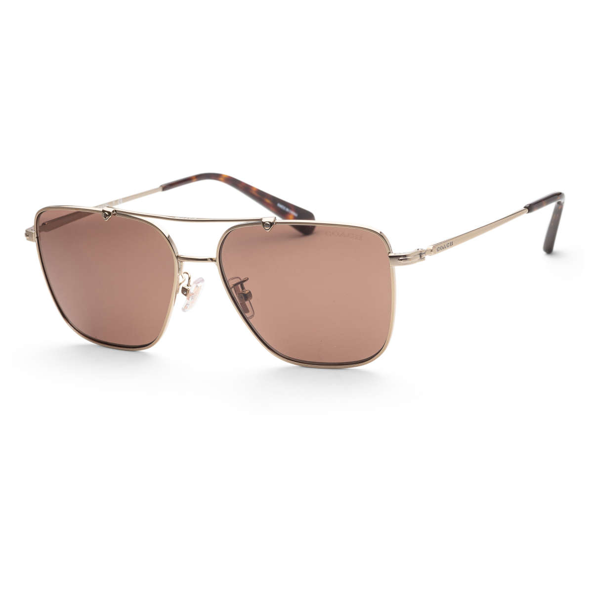 Coach Men Fashion 57mm Shiny Light Gold Sunglasses HC7137-900573