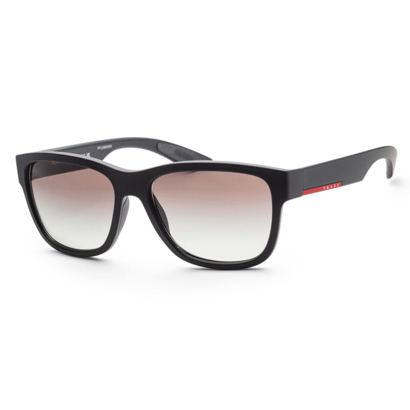 Prada Men Linea Rossa 57mm Black Rubber Sunglasses PS03QS-DG00A7-57