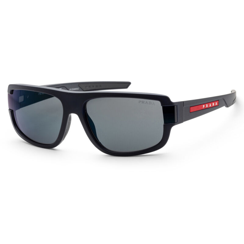 Prada Men Linea Rossa 66mm Blue Rubber Sunglasses PS03WS-UR701G-66